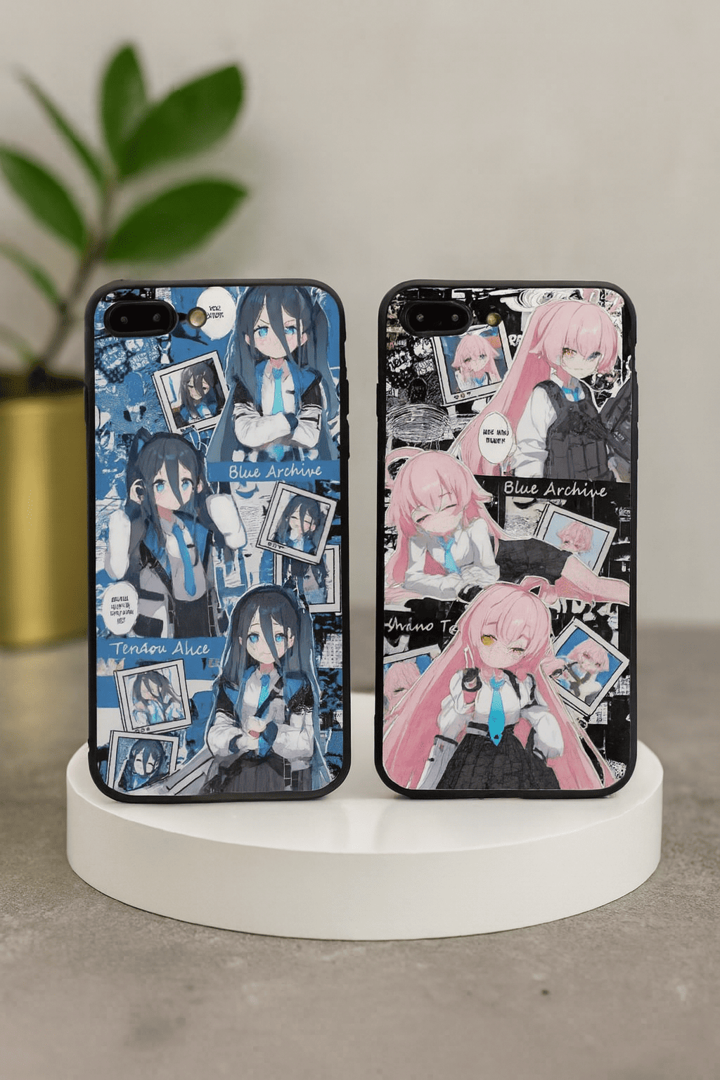 Custom Softcase Hardcase Glass Case Blue Archive